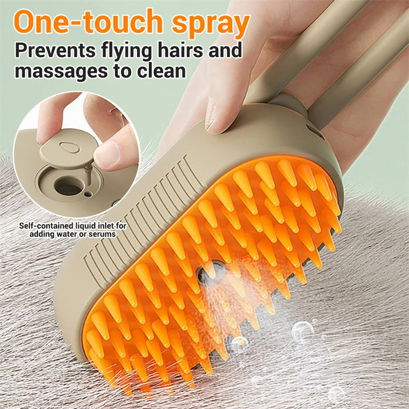 PurrGlow™ 3-in-1 Luxury Steam Grooming Brush