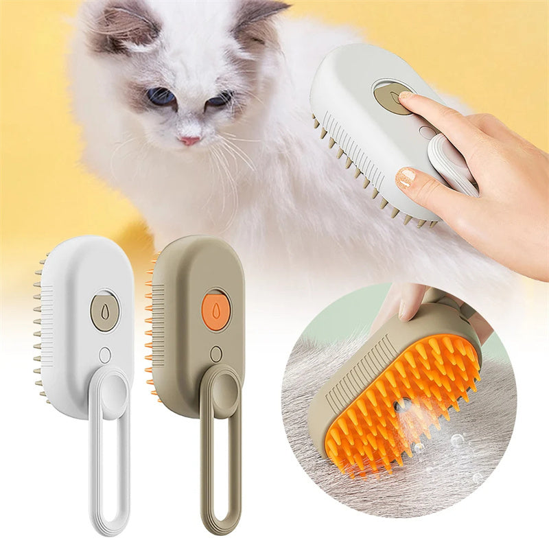 PurrGlow™ 3-in-1 Luxury Steam Grooming Brush
