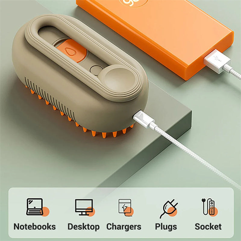 PurrGlow™ 3-in-1 Luxury Steam Grooming Brush