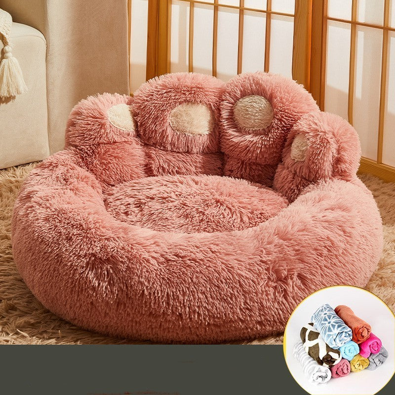 CozyNest™ Fleece-Lined Dog Sofa Bed