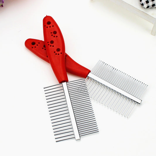 FurEase™ Double-Row Pet Comb with Anti-Slip Handle