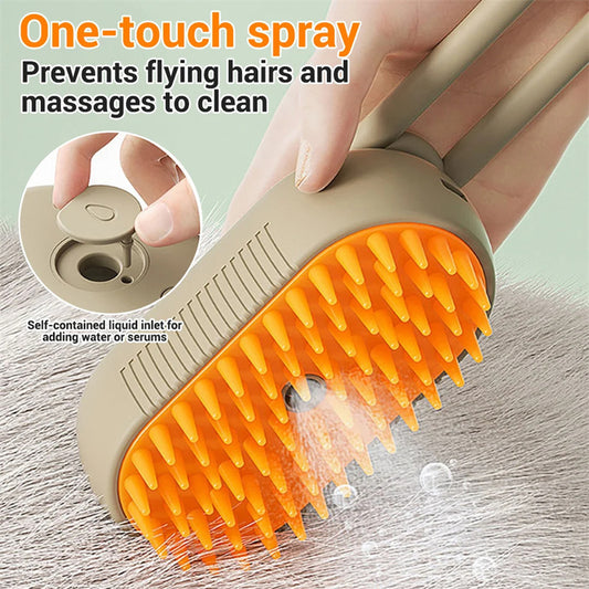 PurrGlow™ 3-in-1 Luxury Steam Grooming Brush